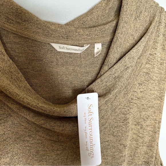 Soft Surroundings Kerry Dress Cowl Neck Smocked Soft Stretchy Flowy SzM - Picture 3 of 7